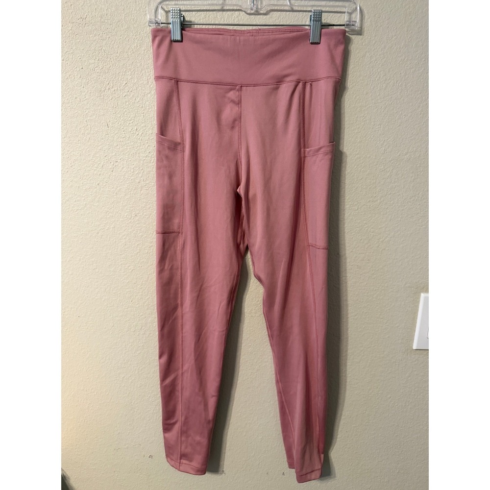 Aeropostale Pink High Waisted Athletic Leggings With Pockets Women's Size Medium